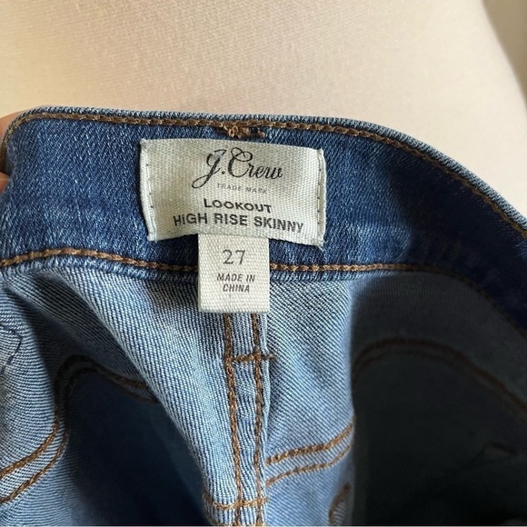 J Crew Lookout High Rise Skinny Jeans Medium Wash Denim Stretch Size 27 - Picture 6 of 6